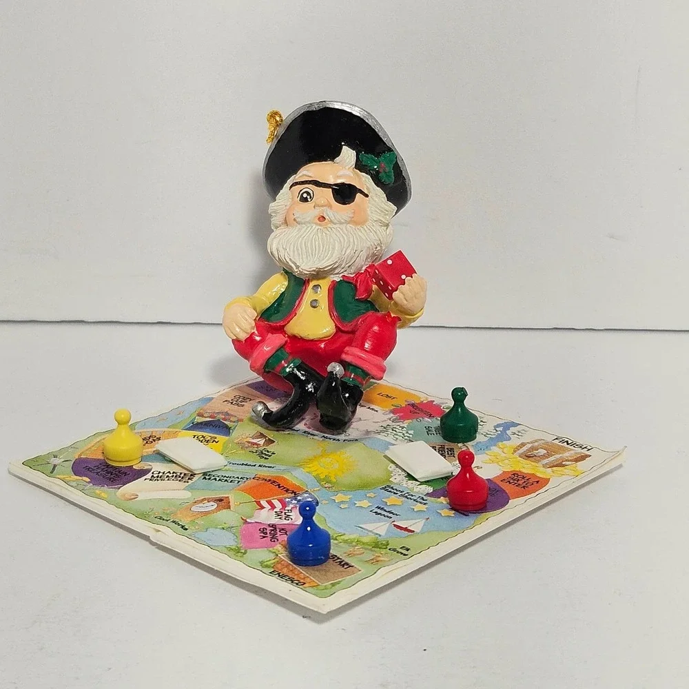 Enesco Treasury Christmas Ornament Yo Ho Holidays 1996 Pirate Santa Game Board